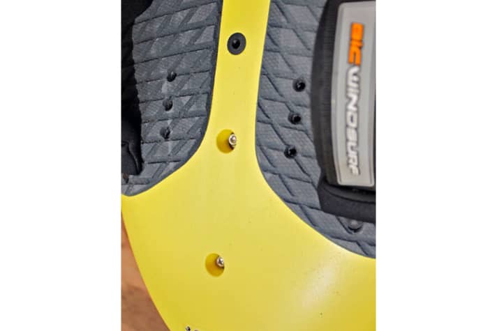   On the Bic, the fin sits in a tuttle box - two Allen screws and a tight fin fit are not for delicate female hands.