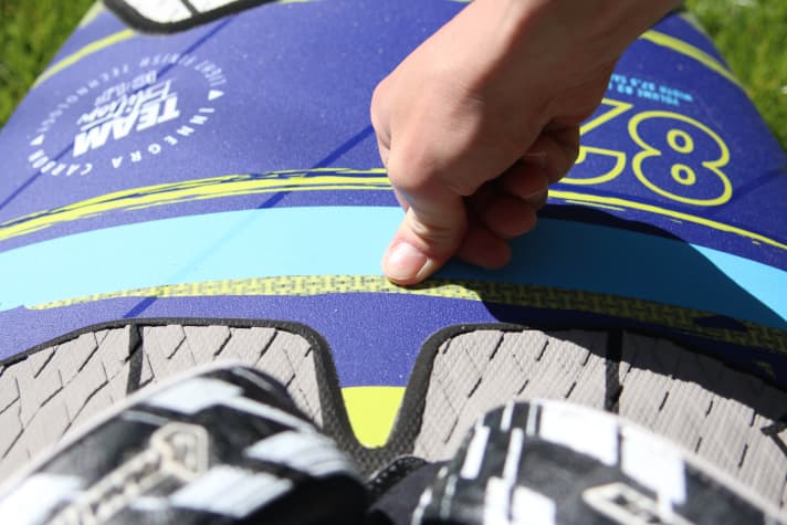 Check the standing area for soft spots with firm pressure