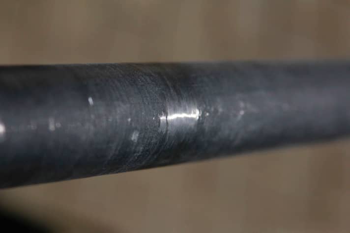 Normal abrasion in the boom area