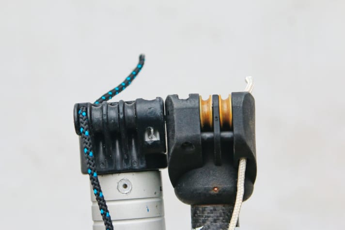 Ideal: Große Rollen aus Metall (rechts)