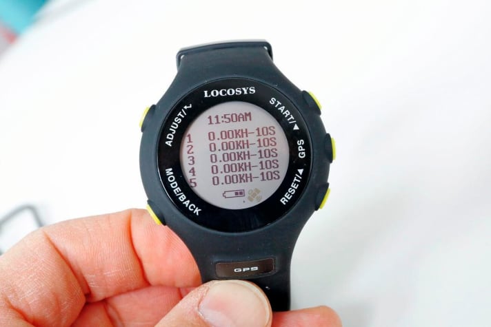 The five best times can be shown on the display. The times are analysed on the computer