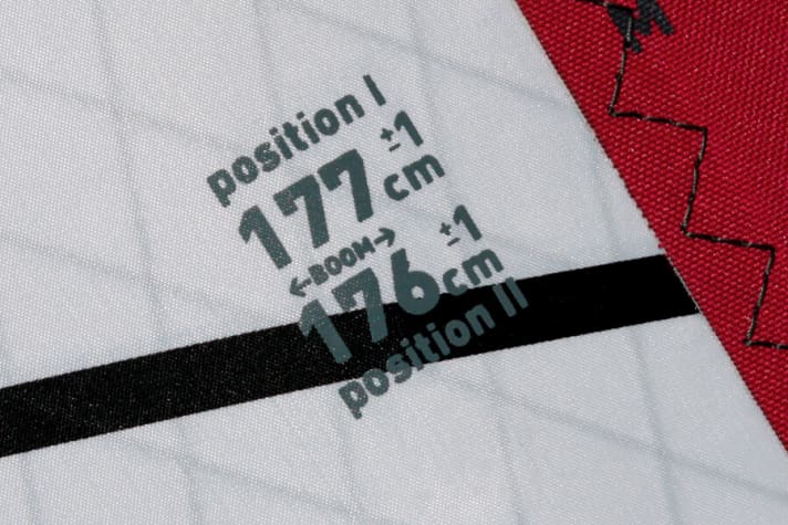   At North Sails, even the different fork lengths are indicated.