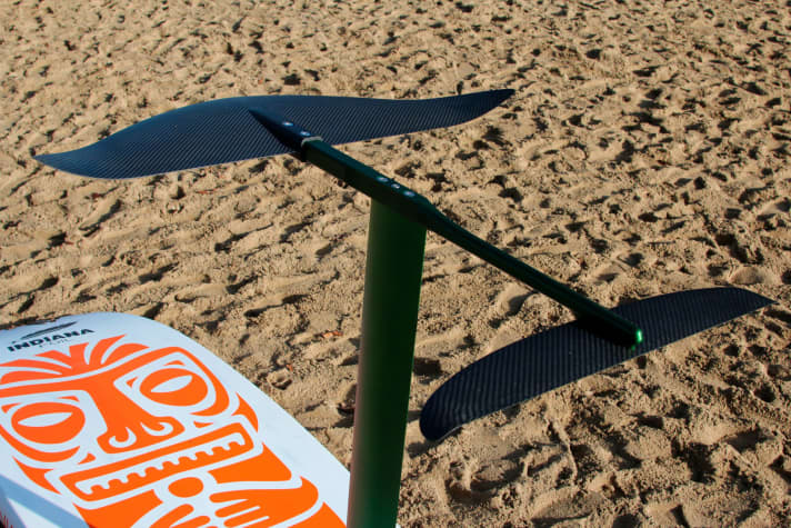   The wingspan of the Indiana Foils 850S measures 85 centimetres. The wings are made of carbon, the mast of aluminium
