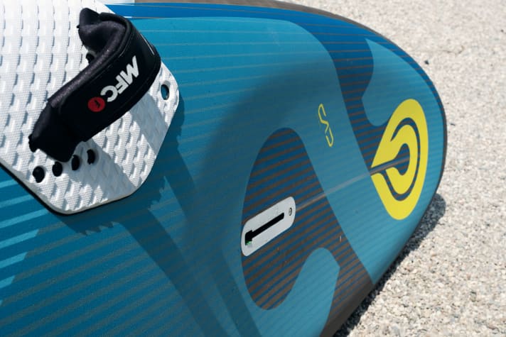 The recess on deck is the most striking design feature.