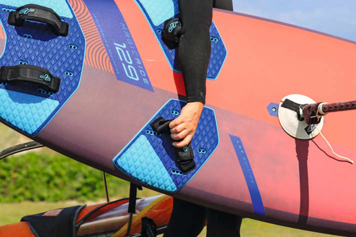 To avoid losing the extension and mast base, mount them directly in the mast track. You can usually simply clamp narrow boards under the arm.