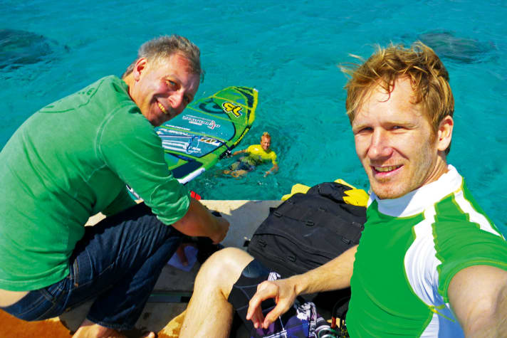 Stephan Gölnitz (left) and Manuel Vogel on the photo tower in Egypt a few years ago.