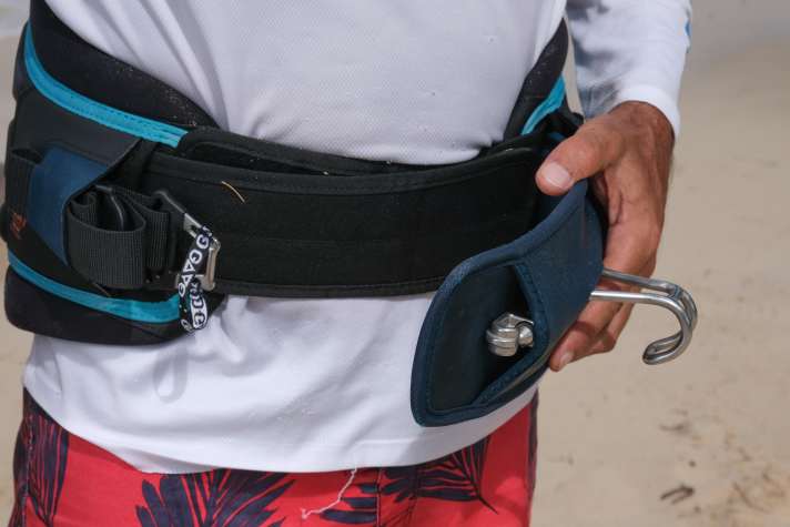 The GA Beat harness can be securely fastened to the body with a Velcro strap before it is closed