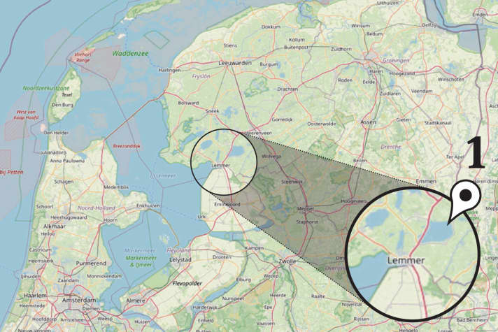 The lake, which covers a good 20 square kilometres, is situated right next to the A6.