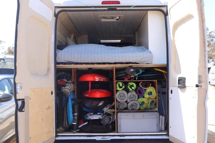The spacious surf garage.