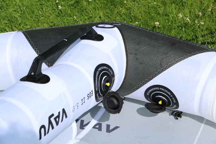 Wings can be inflated with one psi less than recommended in light winds