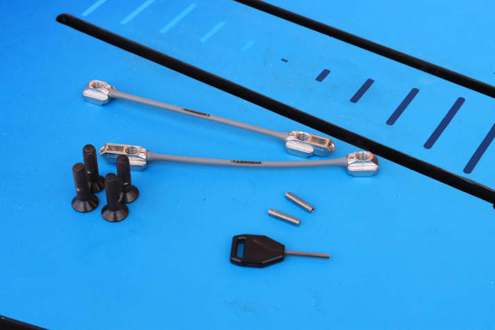 Der Track Nut Train passt für Foils mit 14 Zentimeter Lochabstand
