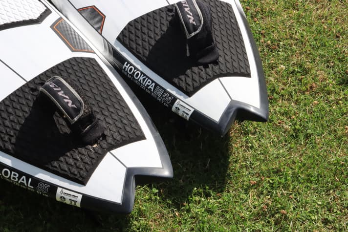 The rear of the more radical Hookipa Quad (right) is significantly thinner and narrower