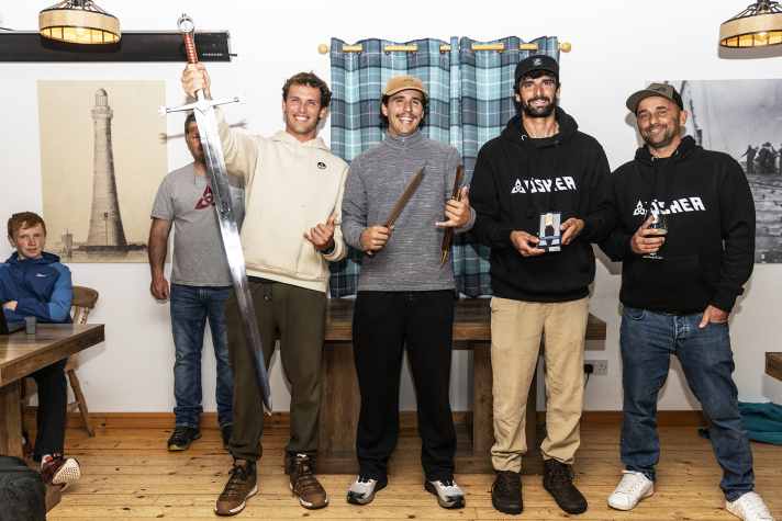 Tiree triumph: Miguel Chapuis claims the sword.