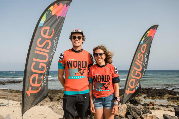 Titouan Galea is the current world champion in the surf race discipline. Nia Suardiaz has a good chance of also winning the title this year