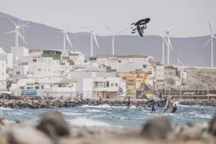 In the Big Air final, jumps of over eleven metres were performed