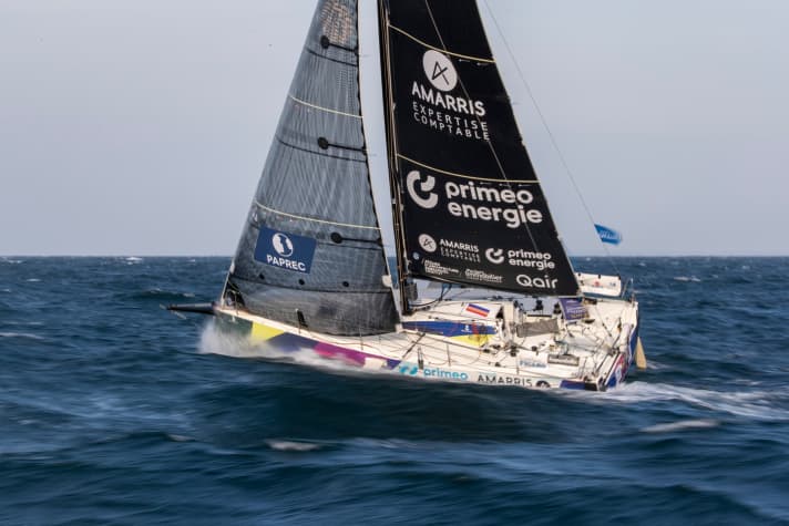 Speed ist im Figaro gefragt. Den demonstriert hier der aktuell viertplatzierte Achille Nebout auf „Amaris – Prime Energie“