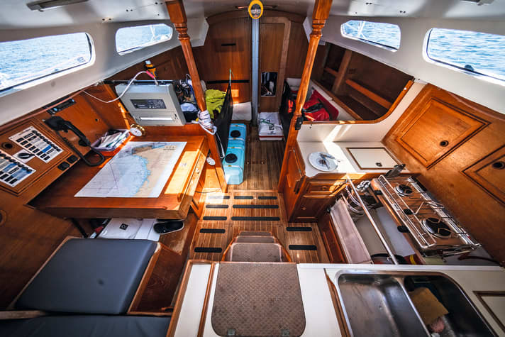 The boat was made safe and self-sufficient with a lot of tinkering