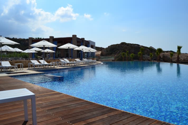 The new beach club area of the marina opened in 2011. | a.