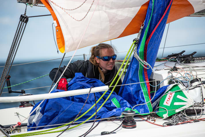   En action. Rixgens sur son deuxième Mini 6.50, un Wevo 650. La campagne ne s'est cependant pas bien passée en raison de nombreux problèmes avec le nouveau bateau du chantier naval