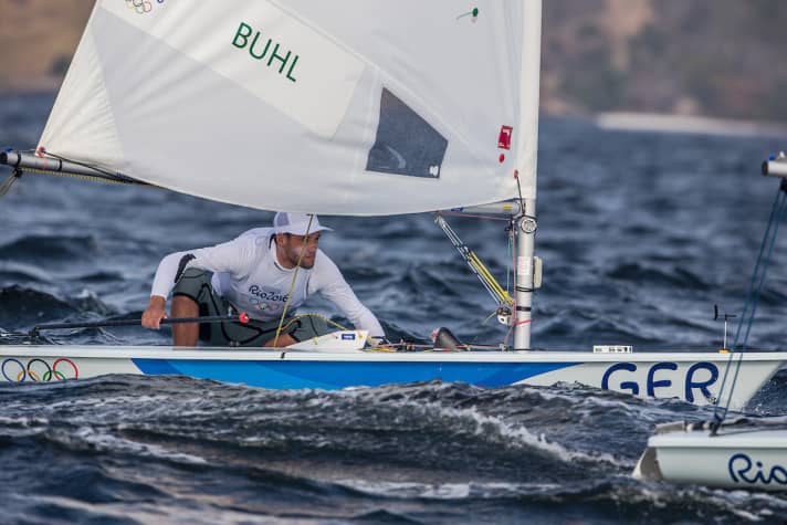   In search of the wave of Olympic success that he never found in Rio: Philipp Buhl in his parade class Laser