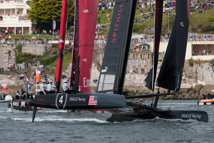   Everything under control: "Oracle Racing Spithill" wins the fleet race final. Jimmy at the tiller found it "very entertaining"