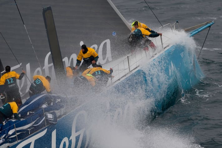   Schon im letzten Rennen eine Macht: Iker Martinez, Xabi Fernandez und die Crew auf "Telefónica". Jetzt sind sie mit "Mapfre" zurück und wollen den Sieg, den ihnen ein Ruderbruch zuletzt vermasselte