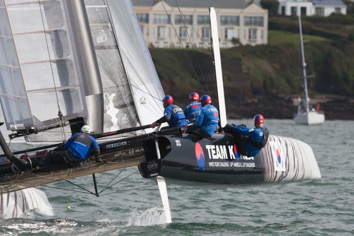  New personnel at Team Korea. Helmsman Chris Draper went to Luna Rossa, with Outteridge and Scott joining in his place