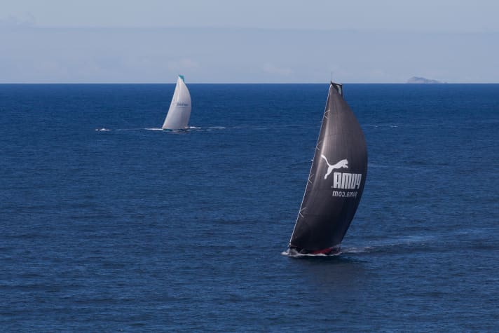   After more than 7,000 miles, there were a few minutes between Puma (in front) and Telefonica at the end