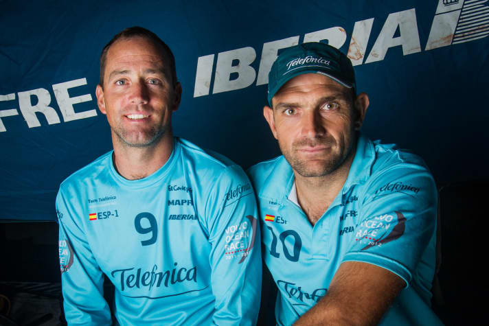   Die 49er-Olympiasieger Iker Martinez (l.) und Xabi Fernandez sind segelnde Multitalente, haben aber eine mit dem Volvo Ocean Race noch eine offene Rechnung zu begleichen: 2011/12 gaben sie den Sieg im Finale noch aus der Hand