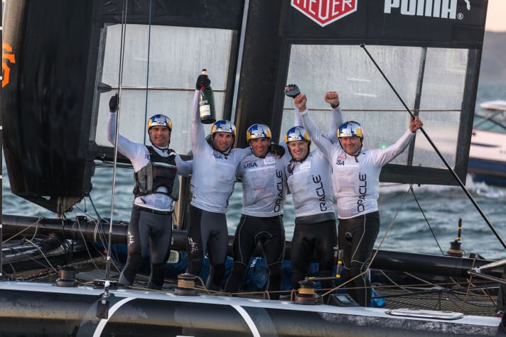   All's well that ends well: the double winners obviously coped well with the capsize