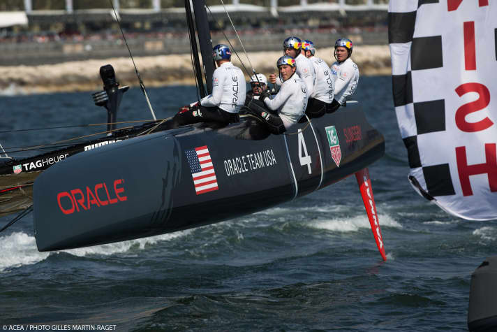   In and at the finish: Oracle successfully defended the ACWS title with Tom Slingsby at the helm