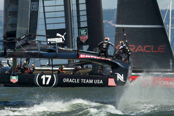   Gaben nie auf und blieben auch dran, hatten aber am Montag keine Siegchance: Das Emirates Team New Zealand