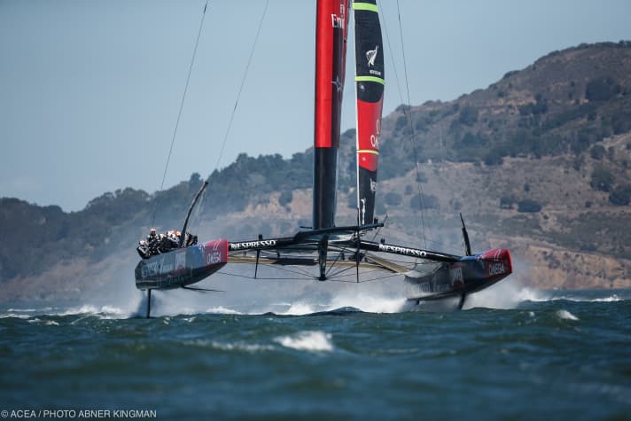   Emirates Team New Zealand: Schneller als der Wind. Auch die Kiwis mussten am Dienstag unverrichteter Dinge heimkehren