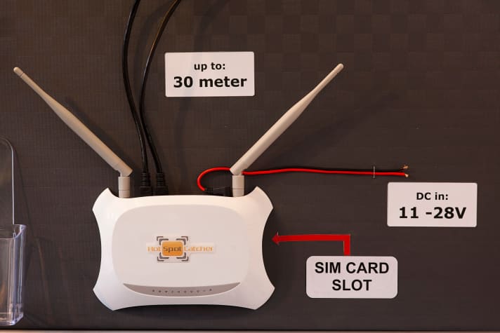   ... cavo di rete all'unità base. Questa accetta la scheda SIM per il funzionamento UMTS e fornisce la connessione a Internet come W-Lan locale.