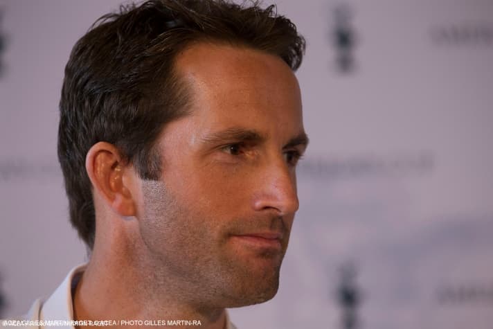   Sir Ben Ainslie alla sua partita di casa a Londra: il britannico è apparso determinato e di buon umore