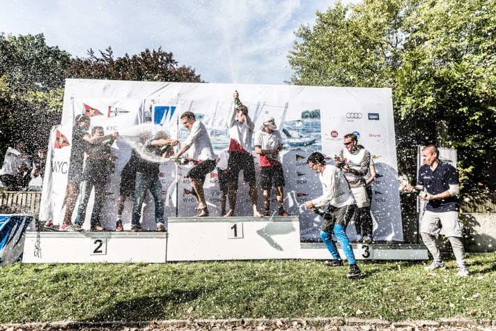   Double victory for the NRV: The team from Hamburg won the fifth premier league regatta on Lake Constance off Friedrichshafen and also the championship ahead of time