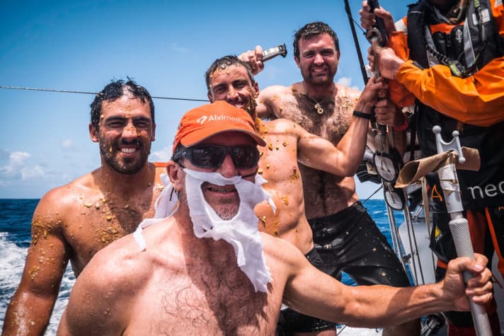   You wouldn't want to be in the shoes of the equator baptismal candidates: kitchen waste, flying fish and other unpleasant substances are often added to the porridge with which the novices are greeted in the name of Neptune as they sail to the southern hemisphere