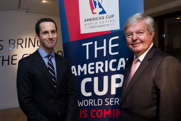   Sir Ben Ainslie (à gauche) et Sir Keith Mills veulent ramener la Coupe de l'America "à la maison".