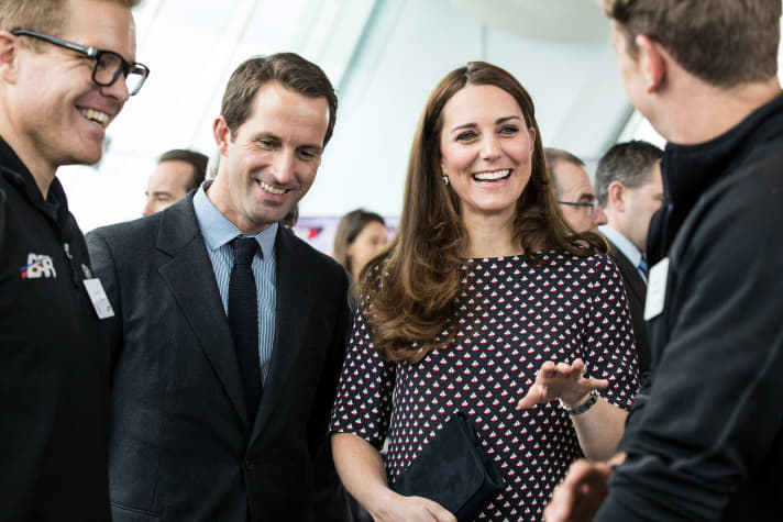   Had a lot of fun during her visit to the British America's Cup campaign BAR: Duchess Kate