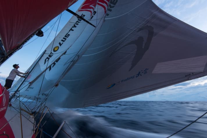   The Dongfeng Race Team is back in the race after a long and tough race to catch up