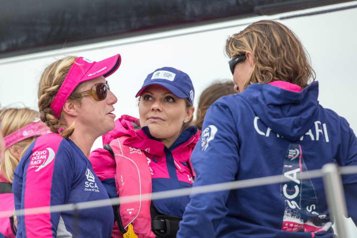  Taufpatin und Glücksbringerin für das Team SCA: Schwedens Kronprinzessin Victoria war im letzten Rennen mit an Bord