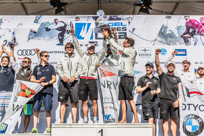   Finally back on the top step of the podium at a national league regatta: the two-time club champions from the Norddeutscher Regatta Verein