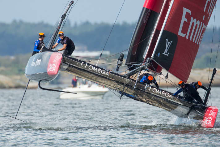   An diesem schwedischen Wochenende bestes Team auf den AC45-Katamaranen