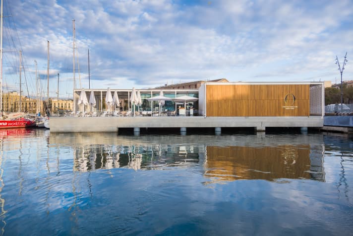   The new service buildings are integrated into the pier