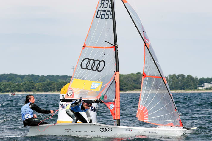   Gwendal Lamay e Luke Willim potrebbero farsi sentire anche alle Olimpiadi in futuro: I Kielers sono stati all'altezza del loro status di co-favoriti e hanno vinto la settimana di Kiel nella 29er.