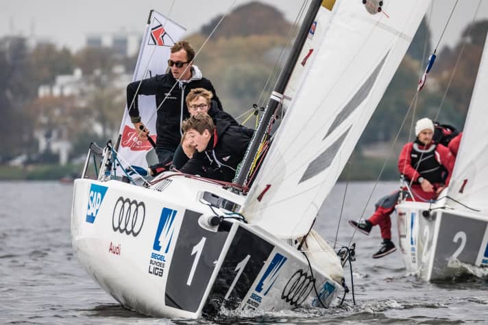   Simon Grotelüschen, Olympia-Sechster im Laser und Steuermann für den Lübecker Yacht-Club, muss am Sonntag mit Leon Oehme, Hanno Weimer und Malte Student in der Relegation um den Erstliga-Verbleib kämpfen