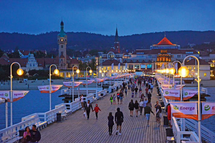   The pier in the fashionable seaside resort of Sopot