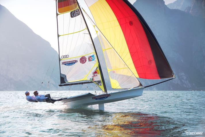   Erik Heil et Thomas Plößel lors de l'entraînement au lac de Garde