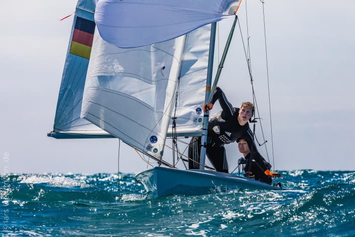  Gesamt-Siebte nach den ersten beiden Qualifikationsrennen: Frederike Loewe und Anna Markfort im 470er