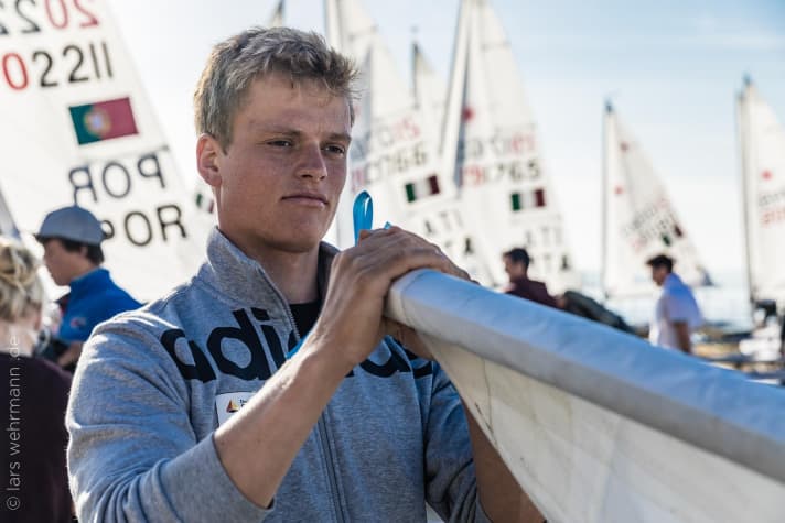   Laser sailor Theo Bauer in the harbour on Mallorca